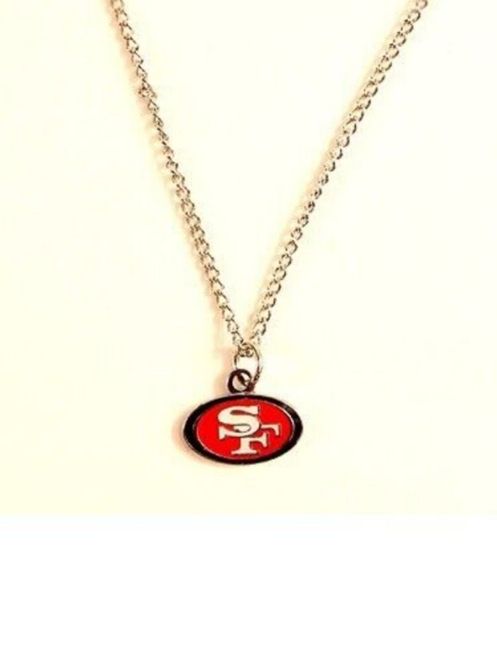 San Francisco 49ers Necklace 18" Silver Metal Chain Amco Pendant NFL Official